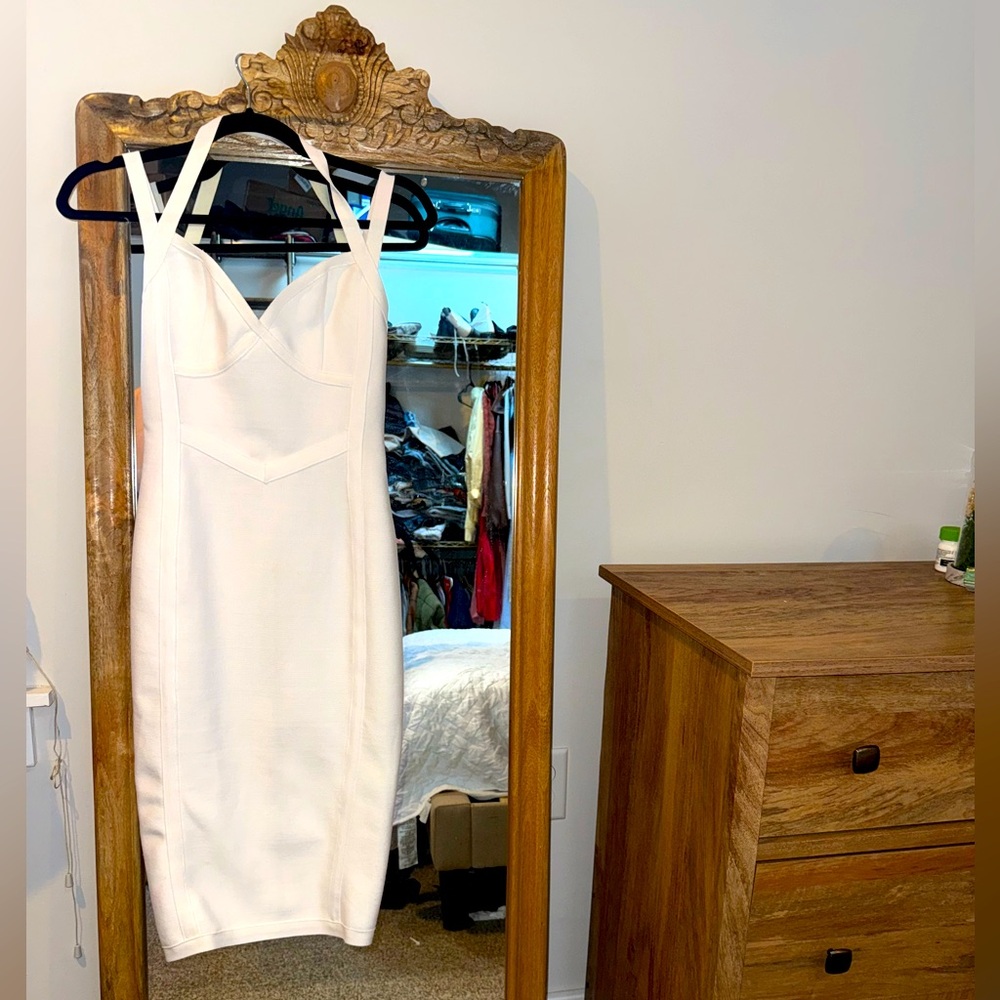 White bodycon tigermist dress